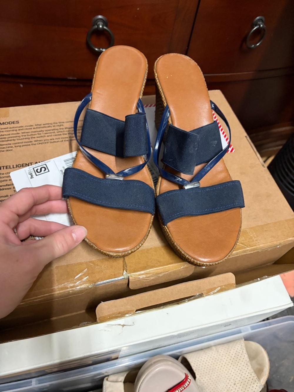 Women's Navy Blue Slide Sandals - Classic Casual Comfort